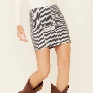 Jolt Indigo blue and white striped mini skirt